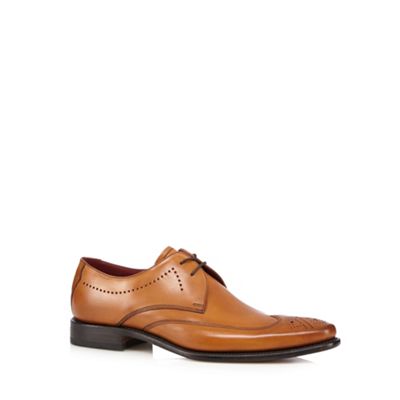Loake Big and tall tan leather punched hole shoes